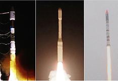 1992년부터 현재까지 한국 우주 개발 역사 주요 사진. 왼쪽부터 한국 최초 인공위성 우리별1호(1992년 8월), 아리랑1호(1999년 12월), 과학기술위성 1호(2003년 9월), 