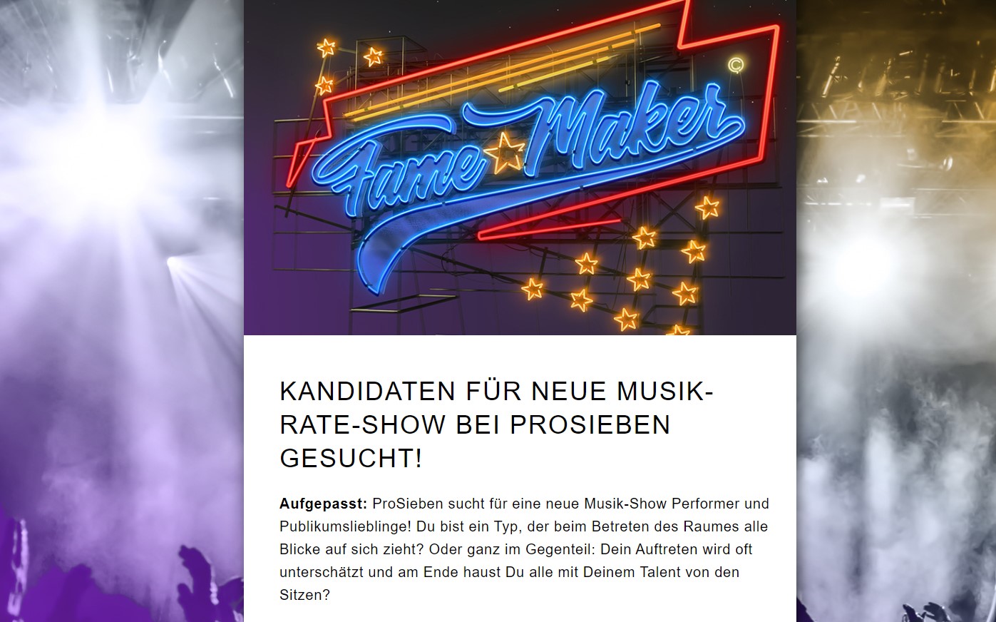 RTL에서 판권을 구입해 방영예정인 'I can see your voice'와 표절의혹이 일고 있는 프로지벤의 'FameMaker '- 출처 : rtl.de(좌), famemaker.de(우)