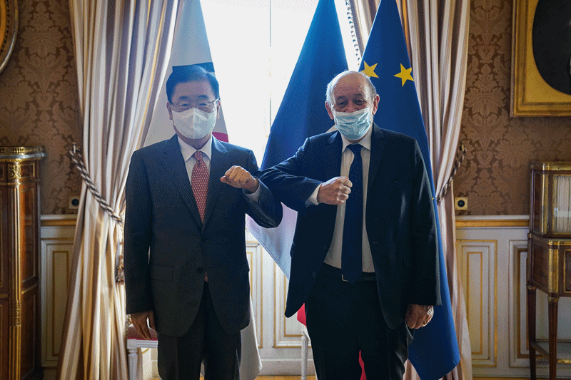  ｢장-이브 르 드리앙(Jean-Yves Le Drian)｣ 프랑스 유럽·외교부 장관과 회담