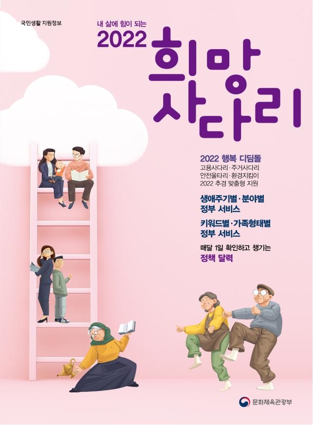 ‘내 삶에 힘이 되는 2022 희망사다리’ 표지.  [출처] 대한민국 정책브리핑(www.korea.kr)