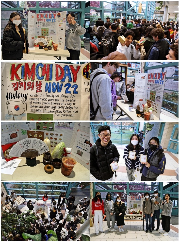 [캐나다 한인 청소년 문화 봉사단의 김치의 날 김치 나누기 행사, Walnut Grove Secondary Langley, 사진: 통신원]