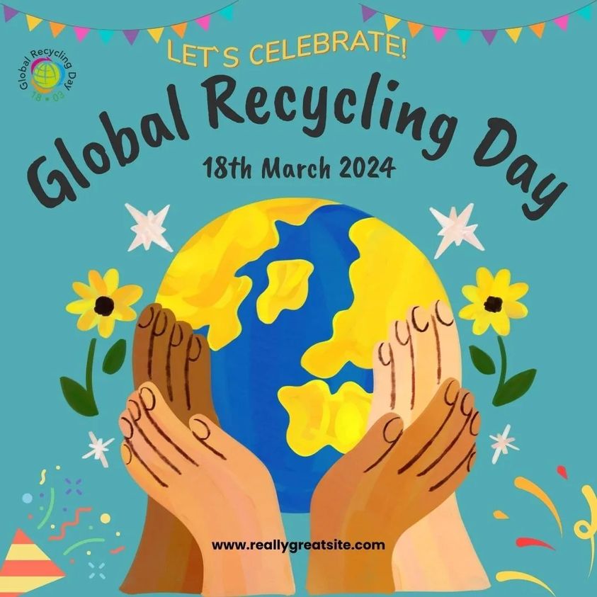 < 2024년 3월 18일 '세계 재활용의 날'을 알리는 홍보 포스터 - 출처: 글로벌재활용재단 페이스북 계정(@globalrecyclingday) >
