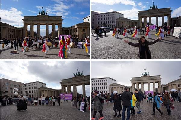 3월 10일 독일 브란덴부르크 문 앞에서 열린 문화 행사