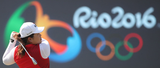 박인비가 8월 15일 오후(현지시간) 브라질 리우데자네이루 올림픽 골프 코스에서 훈련하고 있다. (사진=저작권자(c) 연합뉴스, 무단 전재-재배포 금지) 